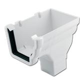 Ogee Gutter Stop End Outlet RH White